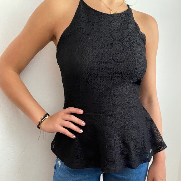 Lace Black Halter Top - Picture 3 of 8